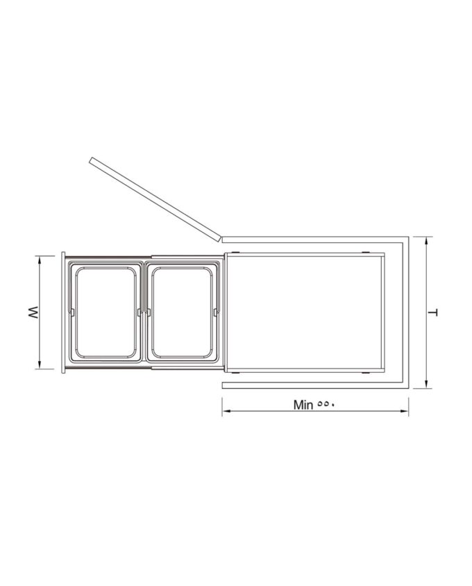 Double Waste Bin - D376