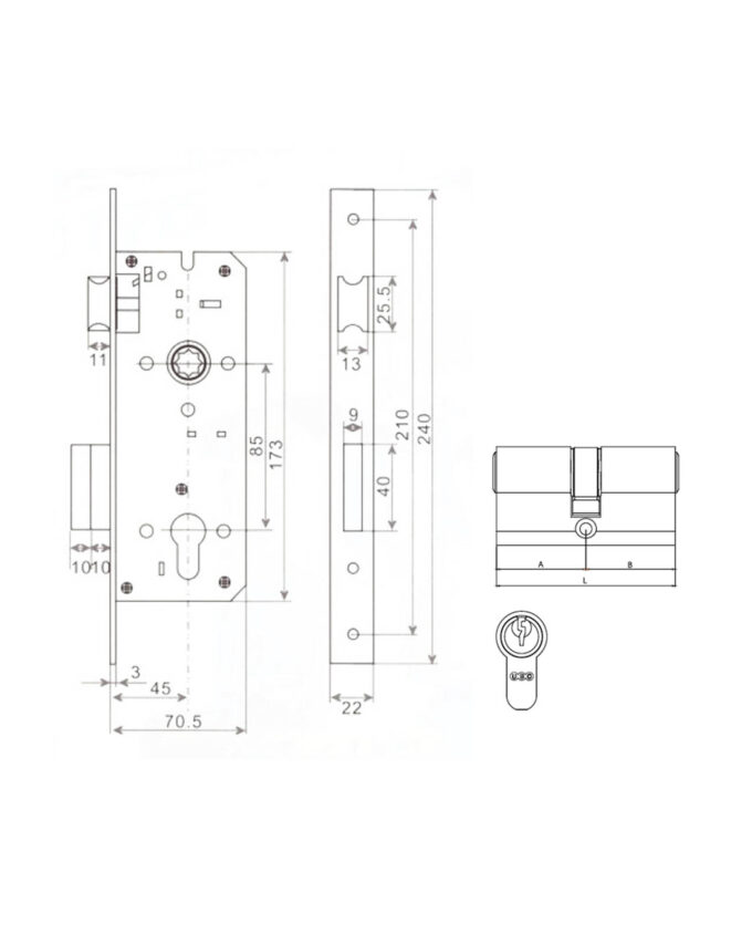 Mortice Lock Square Plate